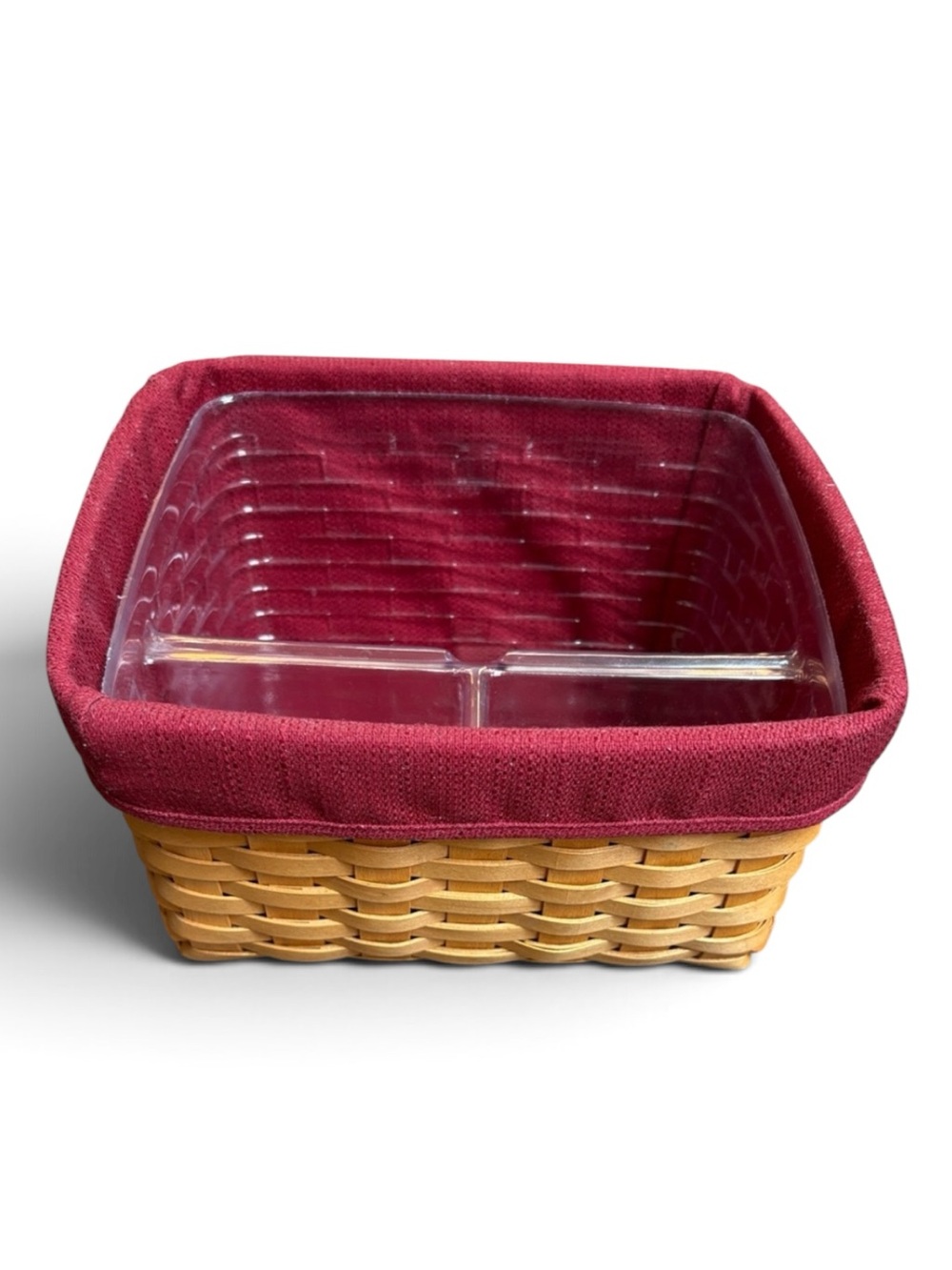 Longaberger 2001 Card Keeper Basket  Combo Paprika Fabric Liner Divider